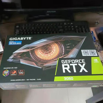 Três JOGO gráfico OC 12G GDDR6 de NVIDIA Gigabyte RTX 3060 das placas de vídeo dos fãs