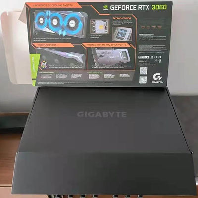 Três JOGO gráfico OC 12G GDDR6 de NVIDIA Gigabyte RTX 3060 das placas de vídeo dos fãs